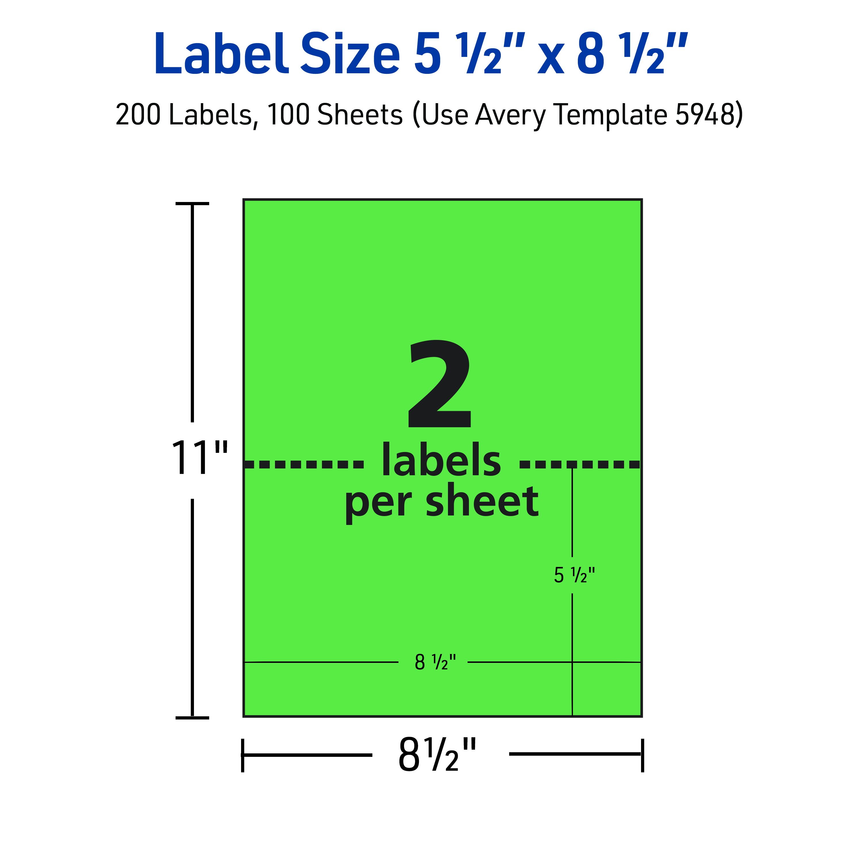 Neon Green Labels, 5-1/2